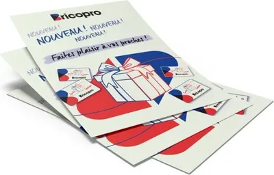 Produktbild von Packung mit 30 A5-Flyern: Bricopro-Geschenkkarte