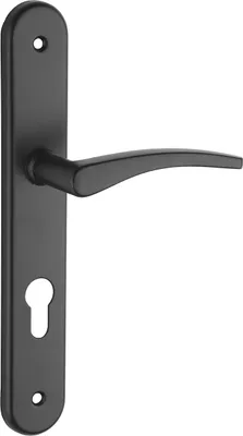 Image de Ensemble de poignées pour porte d'entrée Vesta trou de cylindre, carré 7mm, entr'axes 195mm, noir - THIRARD