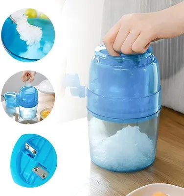 Produktbild von Eiszerkleinerer Manuell, Eiscrusher, ABS-Kunststoff, 1,1L Blau - LEDKO
