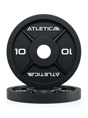 Produktbild von ATLETICA Iron Plates | 2 x 10kg | Paar | Gusseisen Hantelscheiben | Ø 50 mm | Rostresistente Lackierung