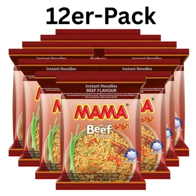 Produktbild von 12er-Pack MAMA Instantnudeln Rind 60g