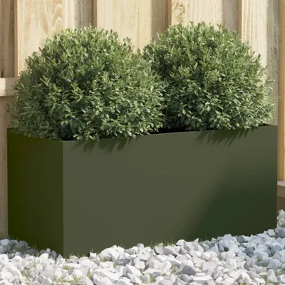 Produktbild von Pflanzkübel Olivgrün 62x30x29 cm Kaltgewalzter Stahl 841592