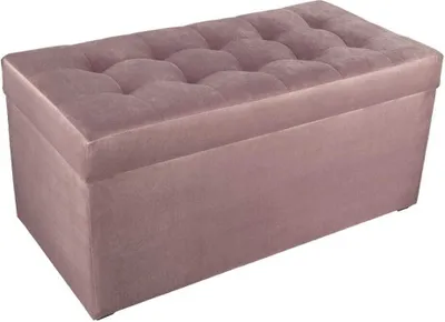 Obrázek produktu pro Čalouněný taburet, 45x90 cm, barva lila - měkký sedák, skládací s úložným prostorem (105 l), vydrží zatížení až 100 kg