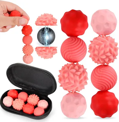 Produktbild von Magnetisches Fidget-Spielzeug – Set mit 8 Stück – Magnetische sensorische Bälle – Anti-Stress-Spielzeug aus Silikon