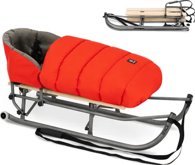Produktbild von Kunert SPACE Schlitten für Kinder Schlitten mit Lehne I Babyschlitten Kinderschlitten I Rückenlehne Schlitten Baby Schlitte + Schlafsack
