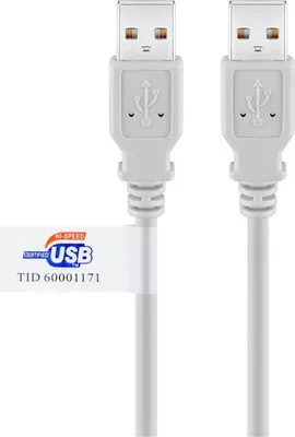 Produktbild von USB-A-Kabel, , 5 m, grau 2,5 W, 0,5 A, 480 Mbit/s, USB 2.0