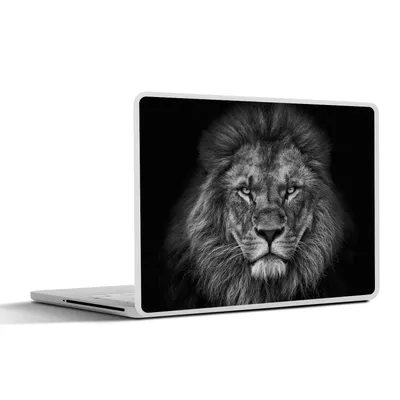 Produktbild von MuchoWow® Laptop Aufkleber Sticker Cover Löwe - Tiere - Schwarz - Weiß 25x18 cm - Laptop-Deko