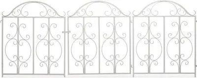 Produktbild von Famanu Gartenpforte Vintage Design - Weiß mit Ornamenten - HxB 98,5x185 cm