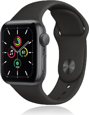 Produktbild von Apple Watch SE 2020 (GPS, 44 mm) Aluminiumgehäuse Space Grau, Sportarmband Schwarz