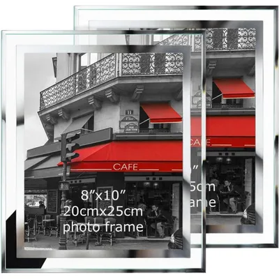 Produktbild von Bilderrahmen Glas 20x25 cm Silber 2er Set für Tischaufstellung