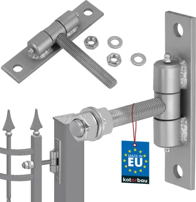 Zdjęcie produktu dla Zawias bramowy KOTARBAU® z przykrecana plytka i smarowniczkami Regulowany ? 16 mm do bram Solidna konstrukcja
