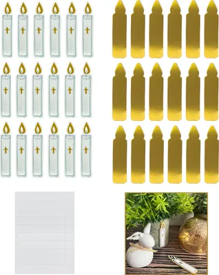 Produktbild von Oblique Unique Kerzen Konfetti glitzernd 18 Stk. als Streudeko für Taufe Kommunion Konfirmation Deko - weiß gold