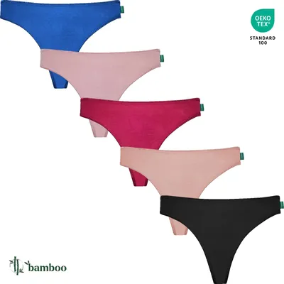 Image de String slips Gaubert en bambou - Lot de 5 - Couleur : [Couleur] - Taille : L/XL