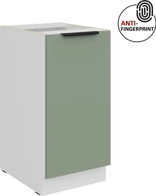 Produktbild von Küchen Unterschrank 40 cm Küche ARIA Aquamarin ultra matt + Weiss matt, hochwertige Fronten mit Anti Fingerprint Beschichtung Küchenzeile Küchenblock