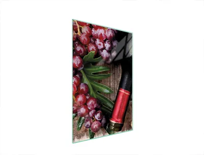 Produktbild von Schneidebrett aus gehärtetem Glas 35x52 cm im Wein-Design, rutschfest und hygienisch