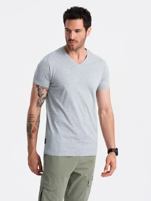 Obrázok produktu pre Ombre Clothing Pánske tričko s krátkym rukávom Corlus šedá melanžová 3XL