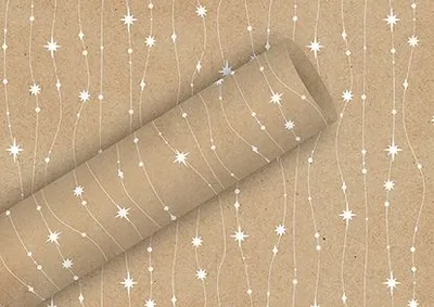 Produktbild von Braun & Company Geschenkpapier By Nature Kraft Glitzerkette 2 m x 70 cm