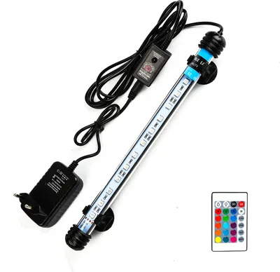 Produktbild von EINFEBEN LED Aquarium Beleuchtung, 48cm Aquarium Tauchlampen 5W Unterwasser Kristallglas Leuchten, LED Aquarium Licht Lampe geeignet fuer Salzwasser und Suesswasser