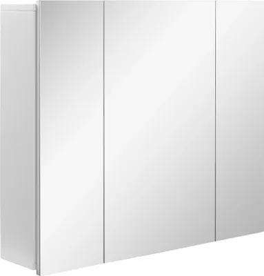 Image de Armoire de salle de bain, 3 portes, étagères réglables, blanc