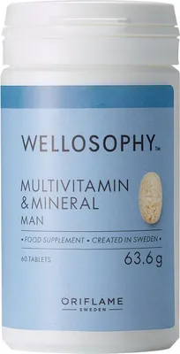 Produktbild von Oriflame Wellosophy Multivitamine und Mineralien für Männer, 60 Stück