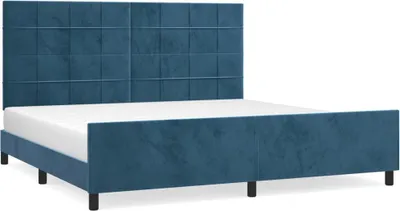 Produktbild von vidaXL Bettgestell ohne Matratze Dunkelblau 200x200 cm Samt