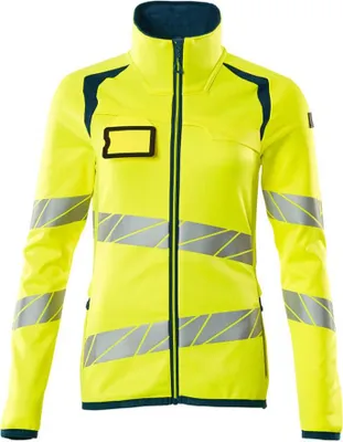 Produktbild von MASCOT® Fleecepullover mit Reißverschluss, Damen Microfleecejacke Multisafe Größe XL, hi-vis gelb/dunkelpetroleum | Packung (1 Stück)