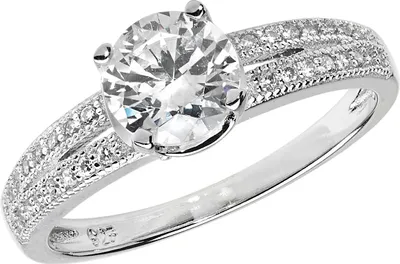 Produktbild von Eleganter 925 Sterling Silber Solitär Verlobung Damen - Ring mit Zirkonia, 60 (19.1); TRS22281RSS