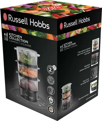 Obrázek produktu pro RUSSELL HOBBS Parní hrnec 400 W 7 l 3 nádoby Košík na rýži Časovač sw-ed