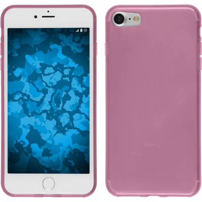 Produktbild von PhoneNatic Case kompatibel mit Apple iPhone 8 - rosa Silikon Hülle transparent + 2 Schutzfolien