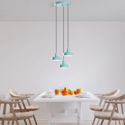 Produktbild von Opviq, Memati - 181Turquoise - 3, Kronleuchter, METALLKÖRPER, Türkis, 108 x 30 x 30 cm