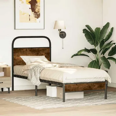 Immagine prodotto di vidaXL Struttura letto senza materasso 75x190 cm rovere fumé materiale a base di legno