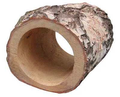 Produktbild von HUGRO Tauernröhre aus Birkenholz | Zubehör für Nager und Zwergkaninchen | naturbelassen | ca. 35 cm