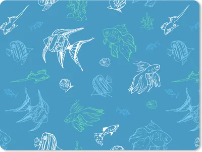 Produktbild von MuchoWow® Mauspad Mousepad Fisch - Pastell - Meer 23x19 cm - Mousepads - Maus Mat - Pad - Mausunterlage - Schreibtischunterlage - Mauspad