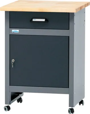 Produktbild von Beistelltisch Küpper 600 x 840 x 600 mm 1 Tür 1 Schublade grau, rollbar