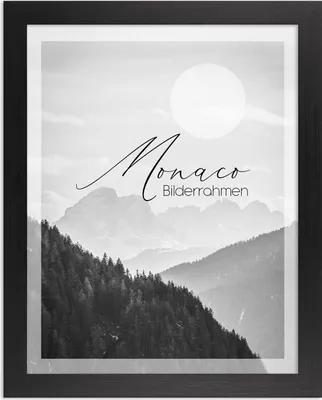 Produktbild von Bilderrahmen Monaco - 60x120 cm, Schwarz Gemasert Nachbildung, 1 mm Kunstglas klar