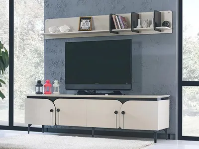 Image de rtv Meuble mural tv Vitrine Armoire Salon Télévision Étagère Meubles muraux