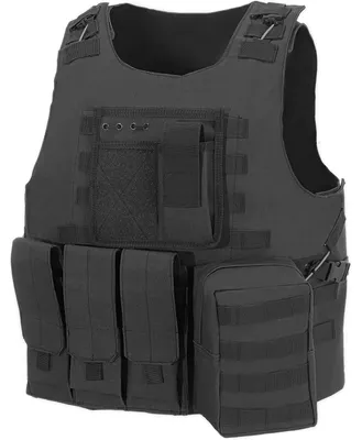 Immagine prodotto di Gilet tattico da uomo, ideale per attività all'aperto come caccia, pesca e campeggio, con tasche, colore nero, taglia M