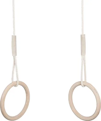 Produktbild von MAMOI® Trapez schaukel, Turnringe aus holz, Turngeräte für kinder indoor und outdoor, Ringe schaukel, Turnen mit Holzschaukel, Gymnastikringe und Trapezstange