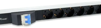 Produktbild von Equip 6-Fach Deutsche Steckdosenleiste mit Leistungsschalter, Standard, 1U, Horizontal, Aluminium, Schwarz, 6 AC-Ausgänge