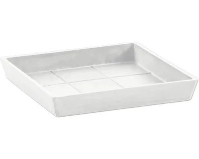 Produktbild von Blumentopf Untersetzer Ecopots Rotterdam Kunststoff 18 x 18 x 2,5 cm weiß