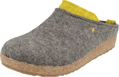 Produktbild von Haflinger Damen Hausschuh mehrfarbiger Filz Pantoffel Grizzly Speed 731099, Größe:41 EU, Farbe:Grau