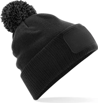 Produktbild von Beechfield B443 | Damenmütze Snowstar® Patch Beanie - Farbe: Black/Graphite Grey - Größe: One Size