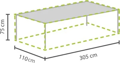 Produktbild von Perel Outdoor Tischschutzhülle 305 x 110 x 75 cm, wasserdicht und UV-beständig, robuste Abdeckung