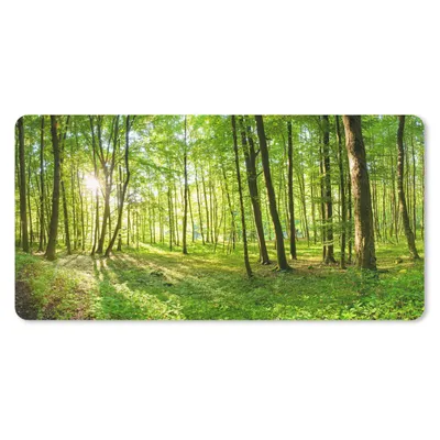 Produktbild von MuchoWow® Schreibtischunterlage Natur - Bäume - Wald - Grün - Sonnenlicht 80x40 cm - XXL Mauspad - Gaming Mauspad