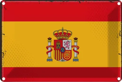 Produktbild von vianmo Blechschild 12x18 cm Spaniens Spain Flagge Geburtstag Feiern Party Fahne Wappen