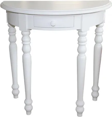 Produktbild von Casa Padrino Konsolentisch mit Schubladen Weiß, Halbmondform, 90 x 45 x 89 cm