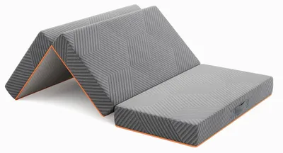 Zdjęcie produktu dla Trójczęściowa składana mata do spania – z pianki żelowej i pianki memory – 15 cm grubości – 100 x 200 cm – pokrowiec można prać – idealna na podróże i dla gości