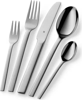 Produktbild von WMF Tavira Besteckset 6 Personen, 30 teilig, Monobloc-Messer, Cromargan Edelstahl poliert, glänzend, spülmaschinengeeignet