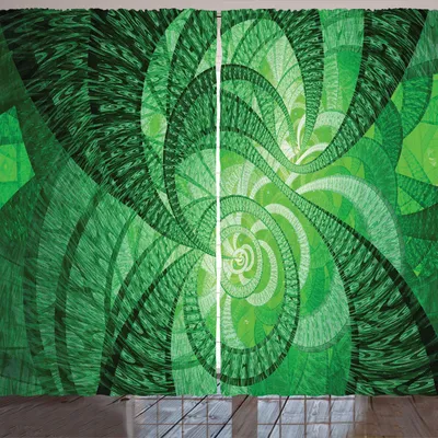 Produktbild von ARANDE Astral Gardine, Zusammenfassung grünen Ton Monochrome Design Strudel Spiralen, 280 x 175 cm, Smaragd Shamrock Grün