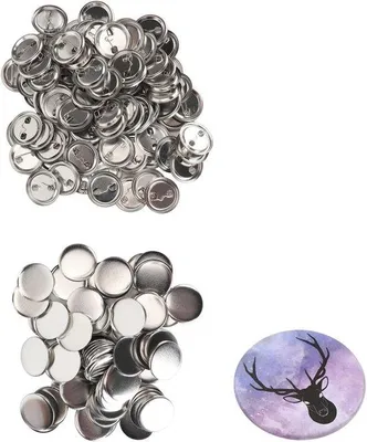 Produktbild von 100 Pin Badge Set - Robuste Metallisch Kunststof - Produktionszubehör - Bedeutender Geschenk Zubehör (37mm)